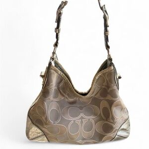 Coach Metallic Silver Hobo Bag